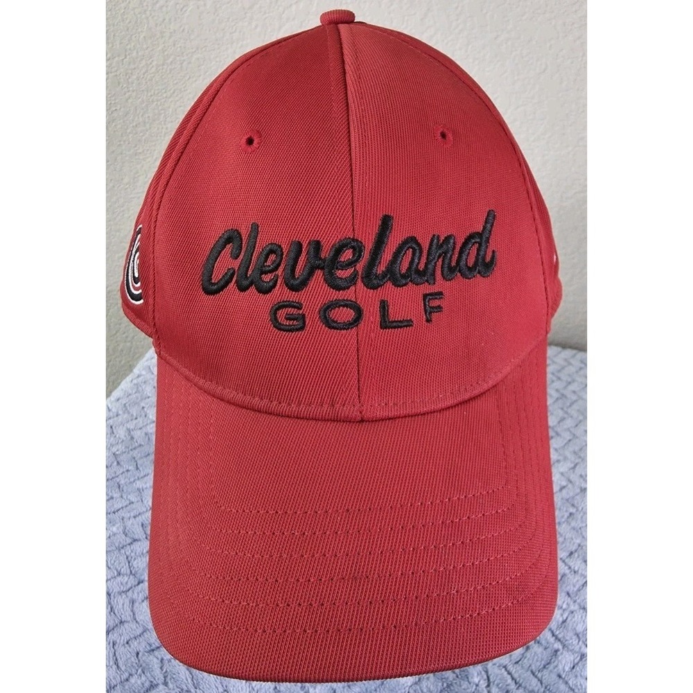 Cleveland Golf Adult Hat Cap Red Black Spell‎ Out Ohio Strap Back